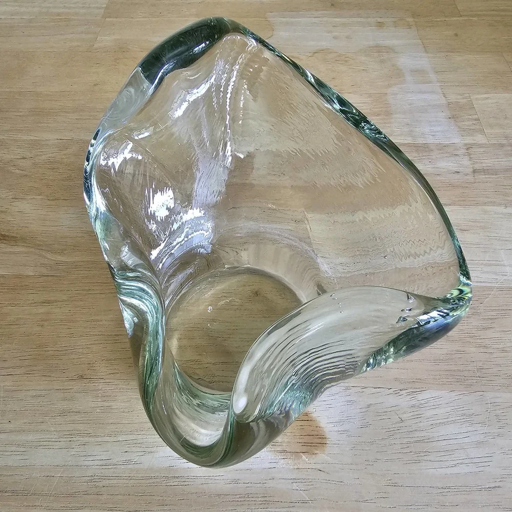 Midcentury‎ Handblown Glass Bowl Vintage Mint